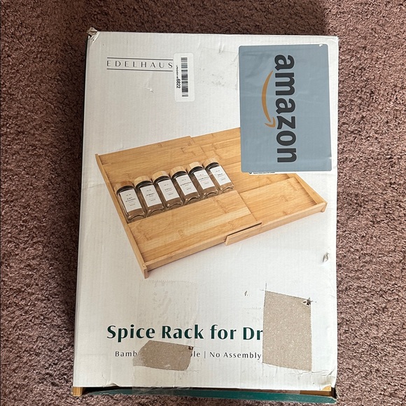Bamboo Spice Drawer Organizer - Expandable 4 Tier Rack 12" to 24" WideShip Alone - Picture 8 of 8